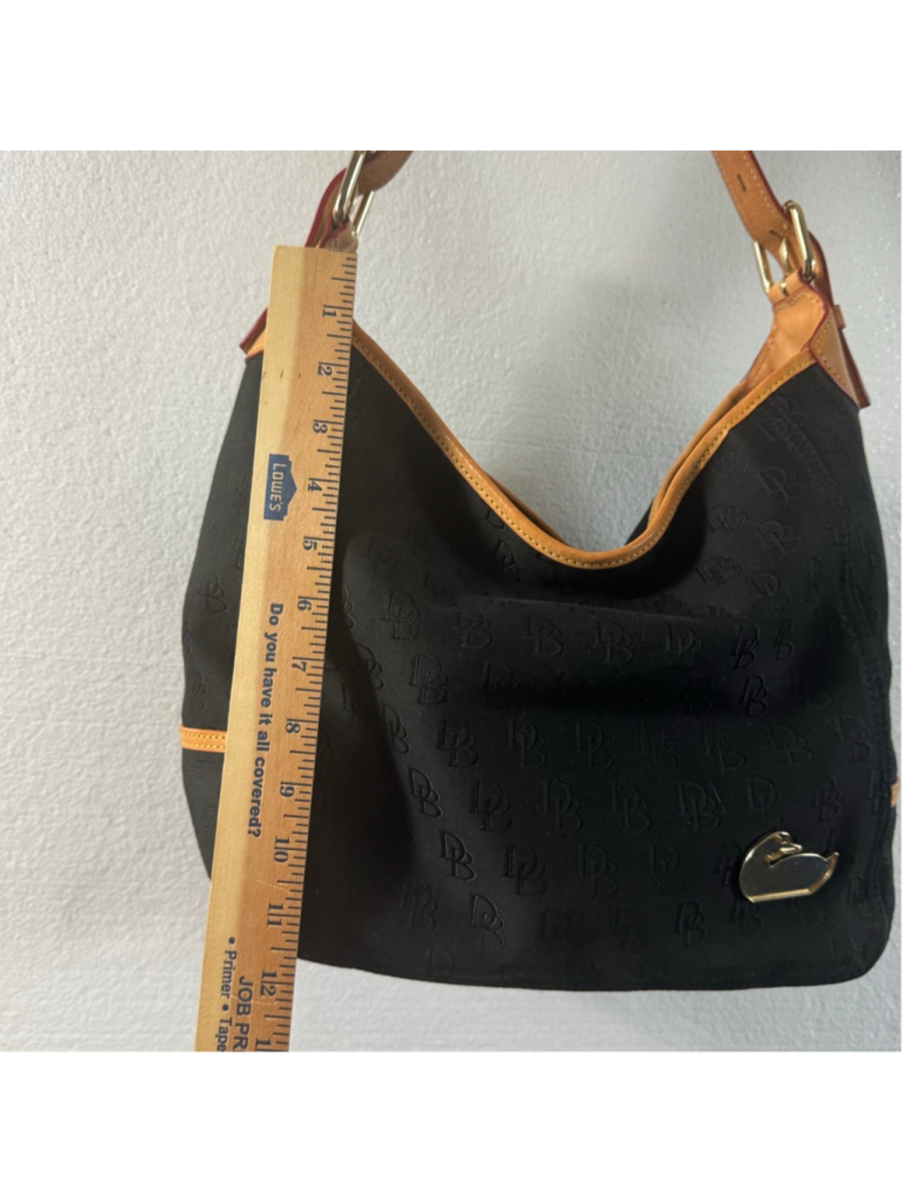 Dooney & Bourke Black Tan Monogram Hobo Bag One Size - Picture 5 of 12